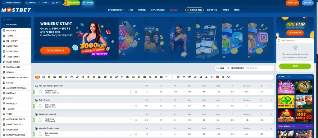 Mostbet ui ux